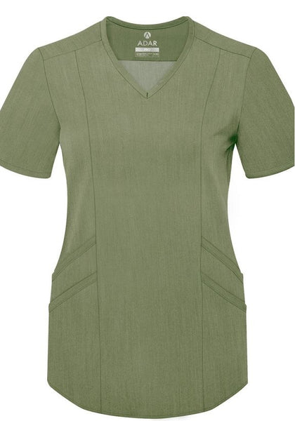 Women's Modern V-Neck Scrub Top ( Heather )